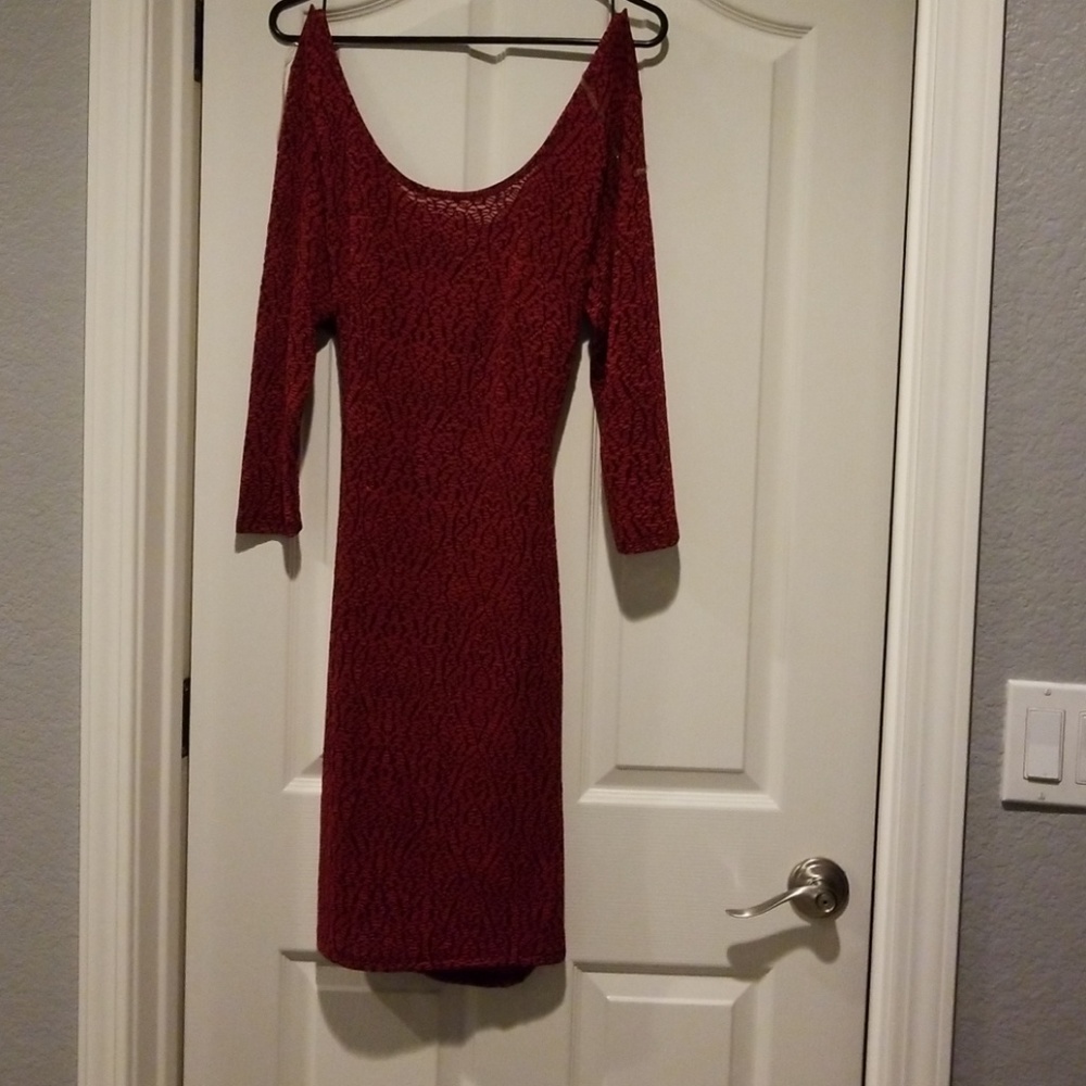Pagani red/black dress w open back.